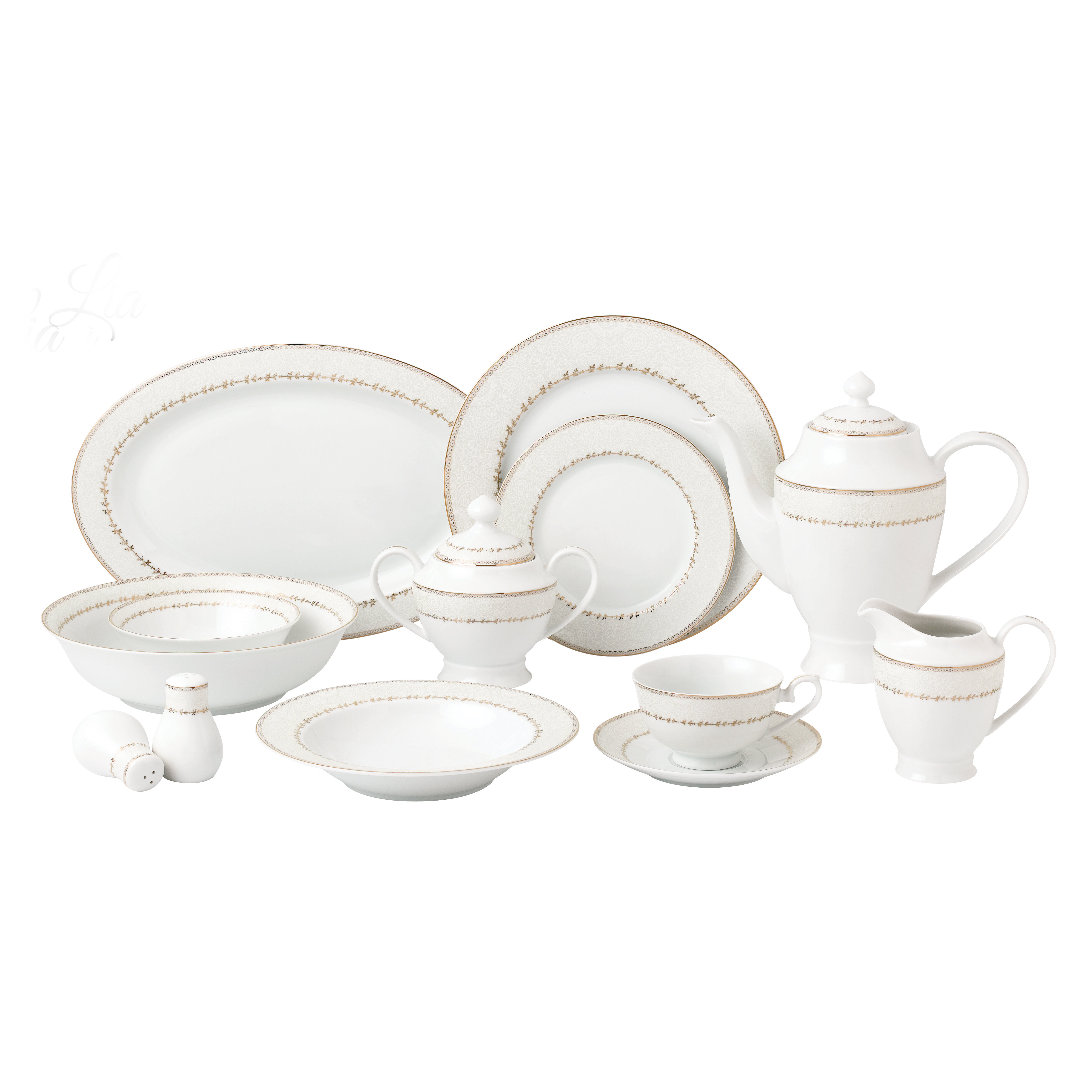 Lorren Home Trends Lia Piece Bone Chine Dinnerware Set Service For